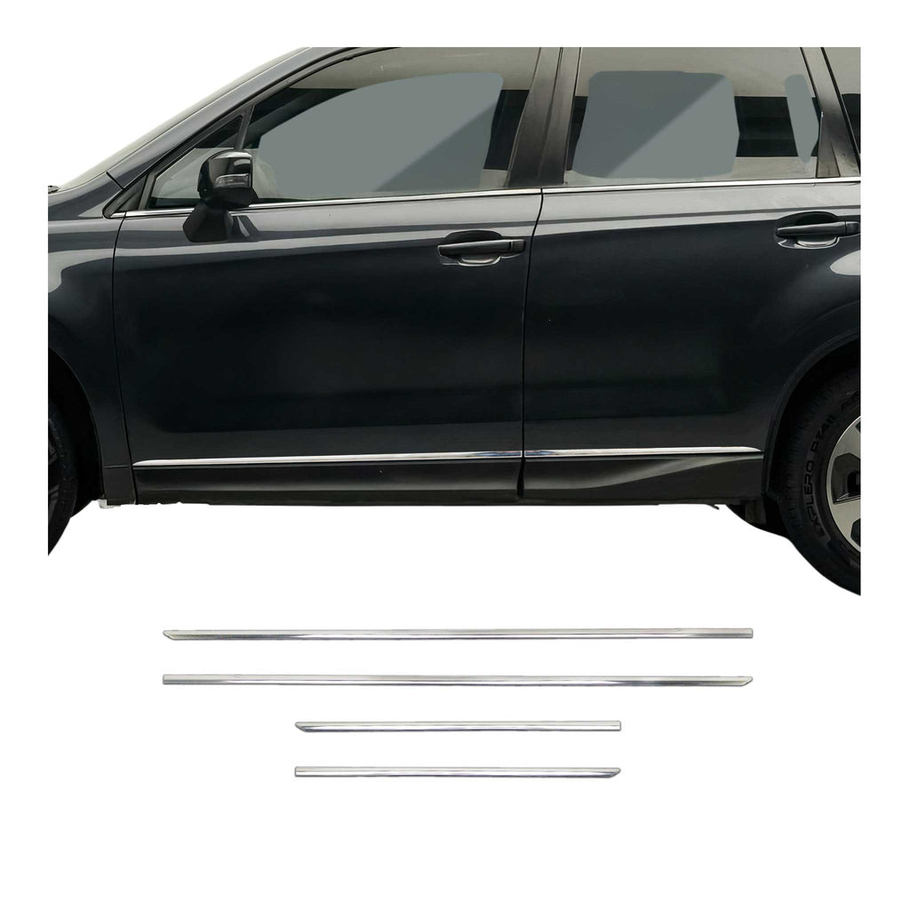 2014-2018 Subaru Forester IV Side Door Molding Trim Stainless Steel Silver 4x