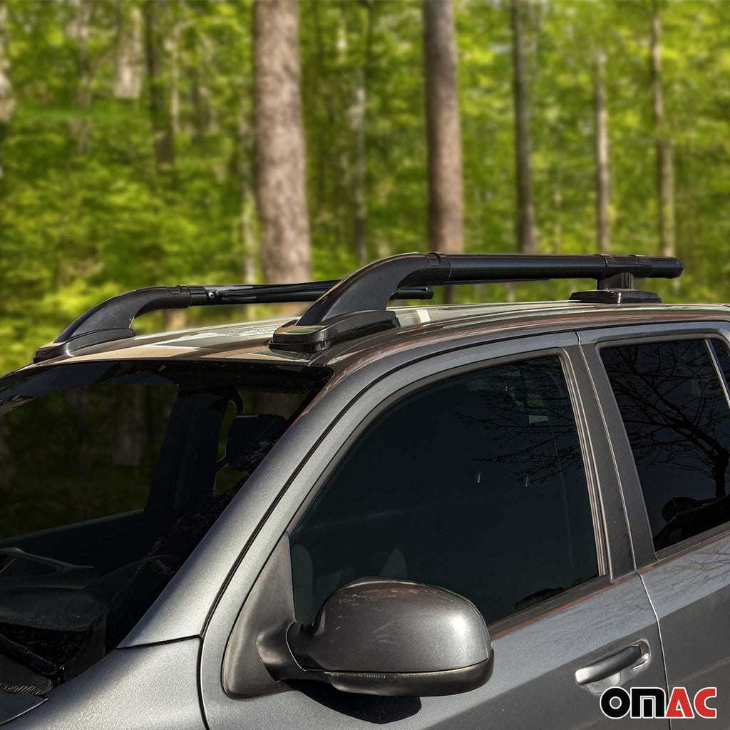 2015-2022 GMC Canyon II Top Roof Rack & Side Rails Black Alu 4Pcs