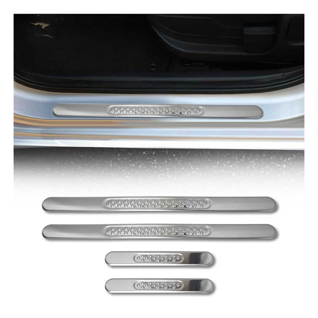 Toyota Door Sill Scuff Plate Scratch Protector Gloss Stainless Steel Silver 4 Pcs
