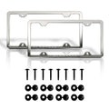 ALABAMA Print License Plate Frame Tag Holder Chrome S. Steel 2 pcs.