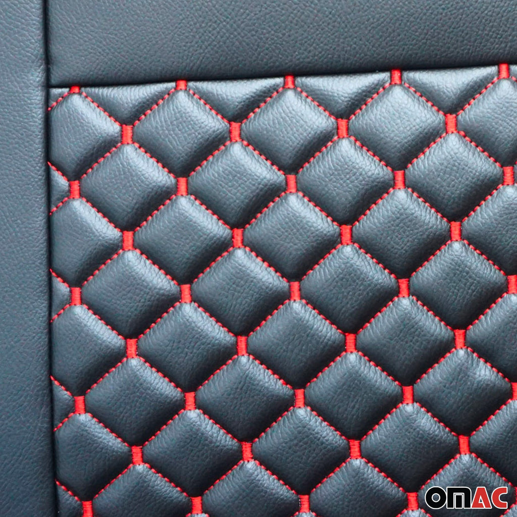 2015-2026 Ford Transit Leather Front Car Seat Covers Protector Black Red