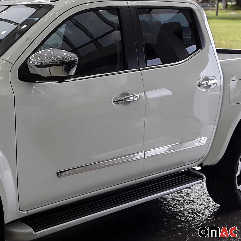 2005-2021 Nissan Frontier Side Door Molding Trim Stainless Steel Silver 4x