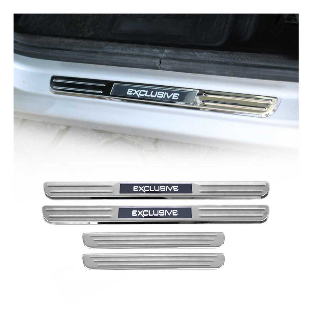 VW Golf Tiguan Passat Door Sill Scuff Plate Illuminated Exclusive Stainless Steel Silver 4Pcs
