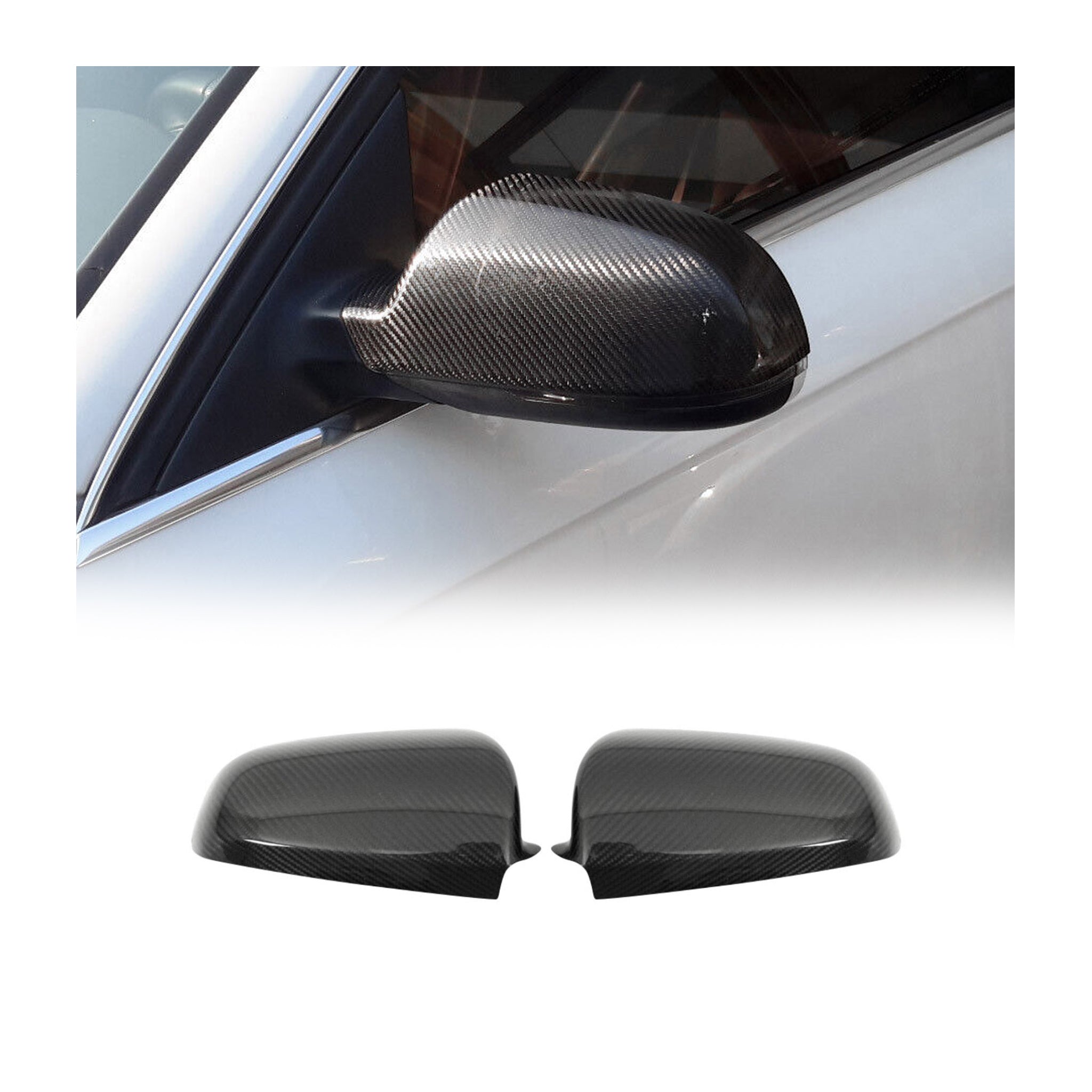2000-2008 Audi A3 S3 A4 S4 A6 8P S3 RS3 Side Mirror Cover Caps Carbon Fiber