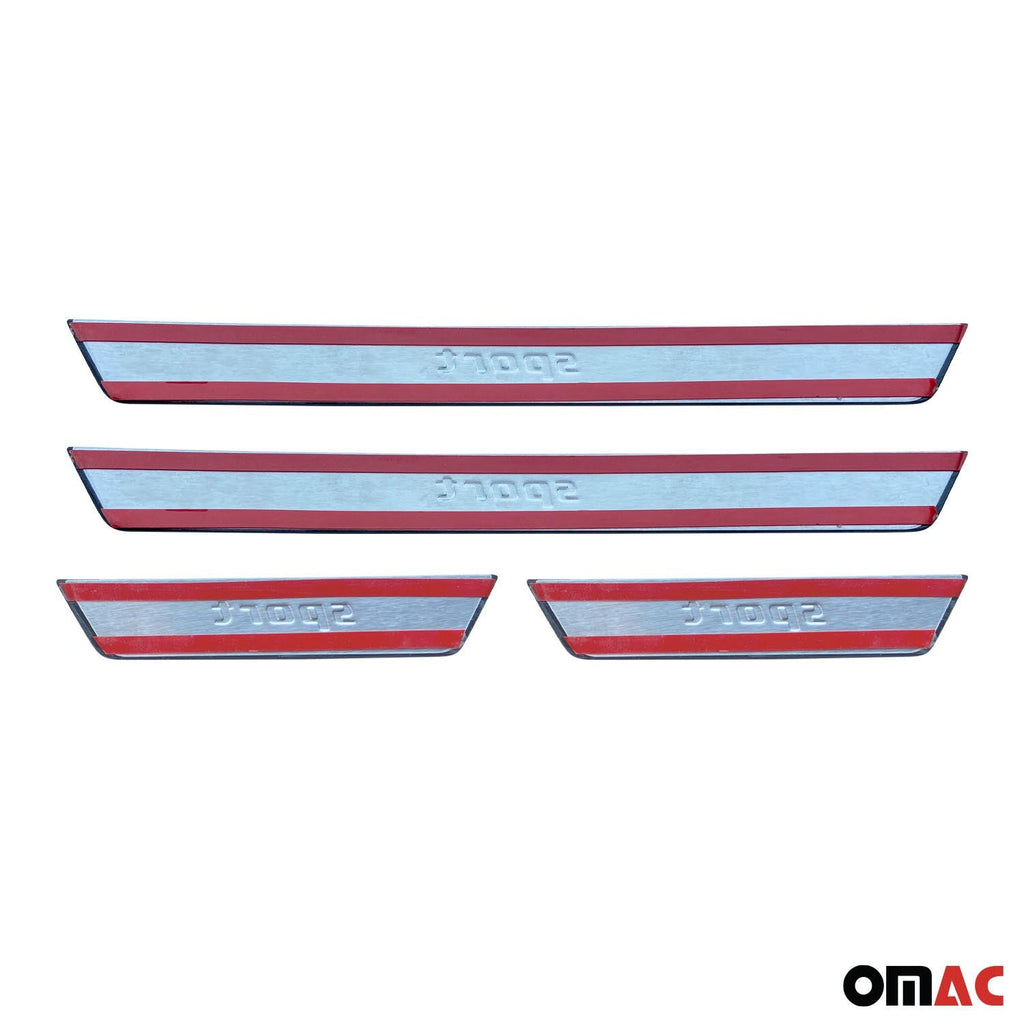 Kia K5 Door Sill Scuff Plate Scratch Protector Sport Brushed Stainless Steel 4Pcs