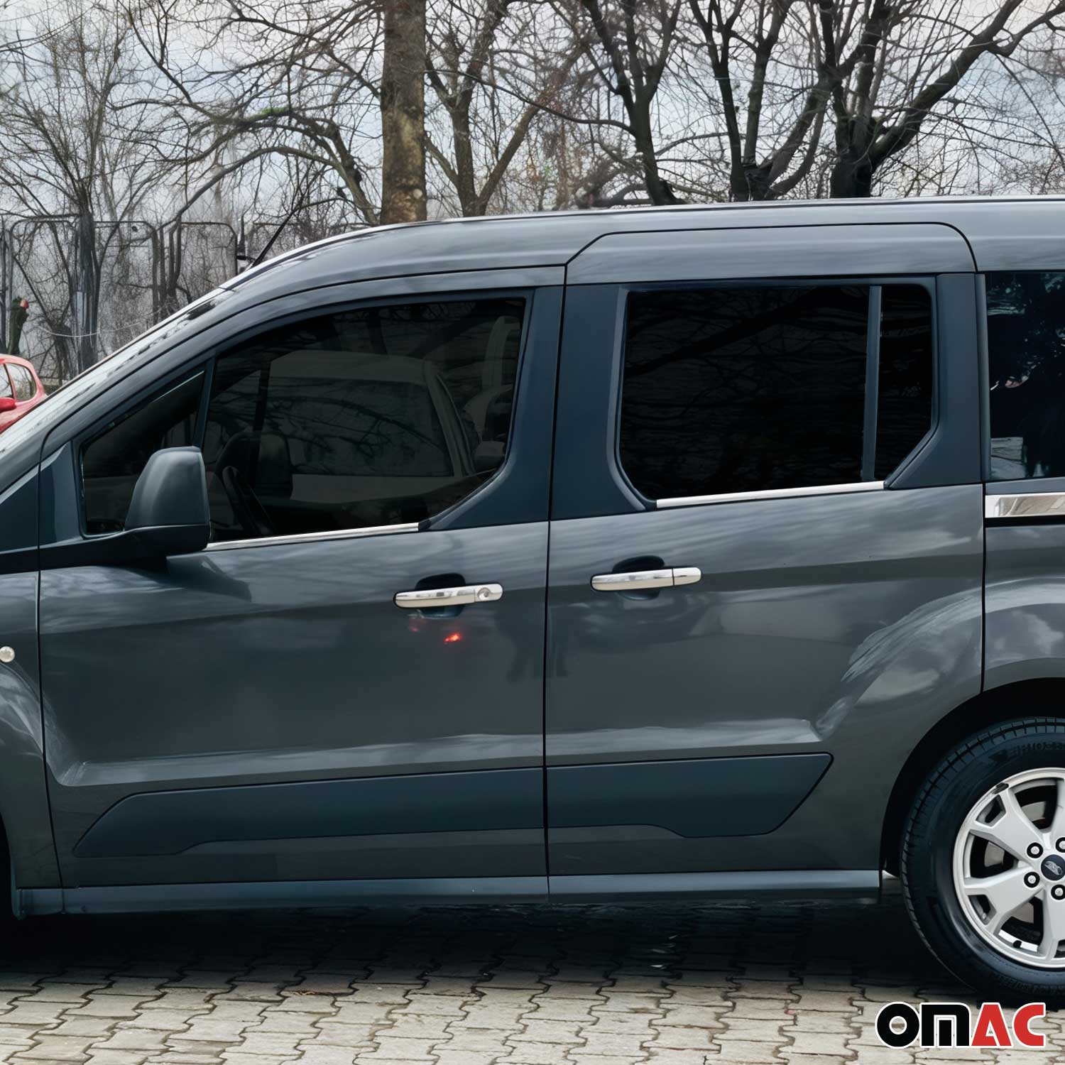 2019-2021 Ford Transit Connect Facelift Door Streamers & Window Trim Chrome Set 10x