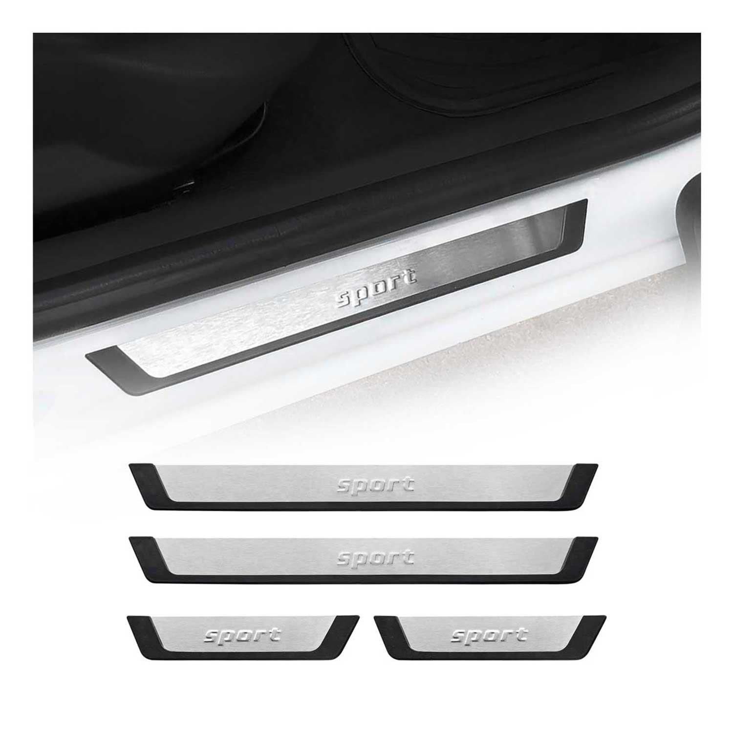 Suzuki Vitara Door Sill Scuff Plate Scratch Protector Sport Brushed Stainless Steel 4Pcs