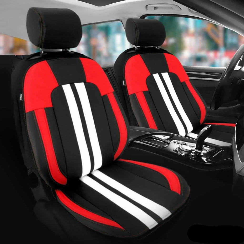 Nissan Front Car Seat Covers Protector Black White Breathable Cotton