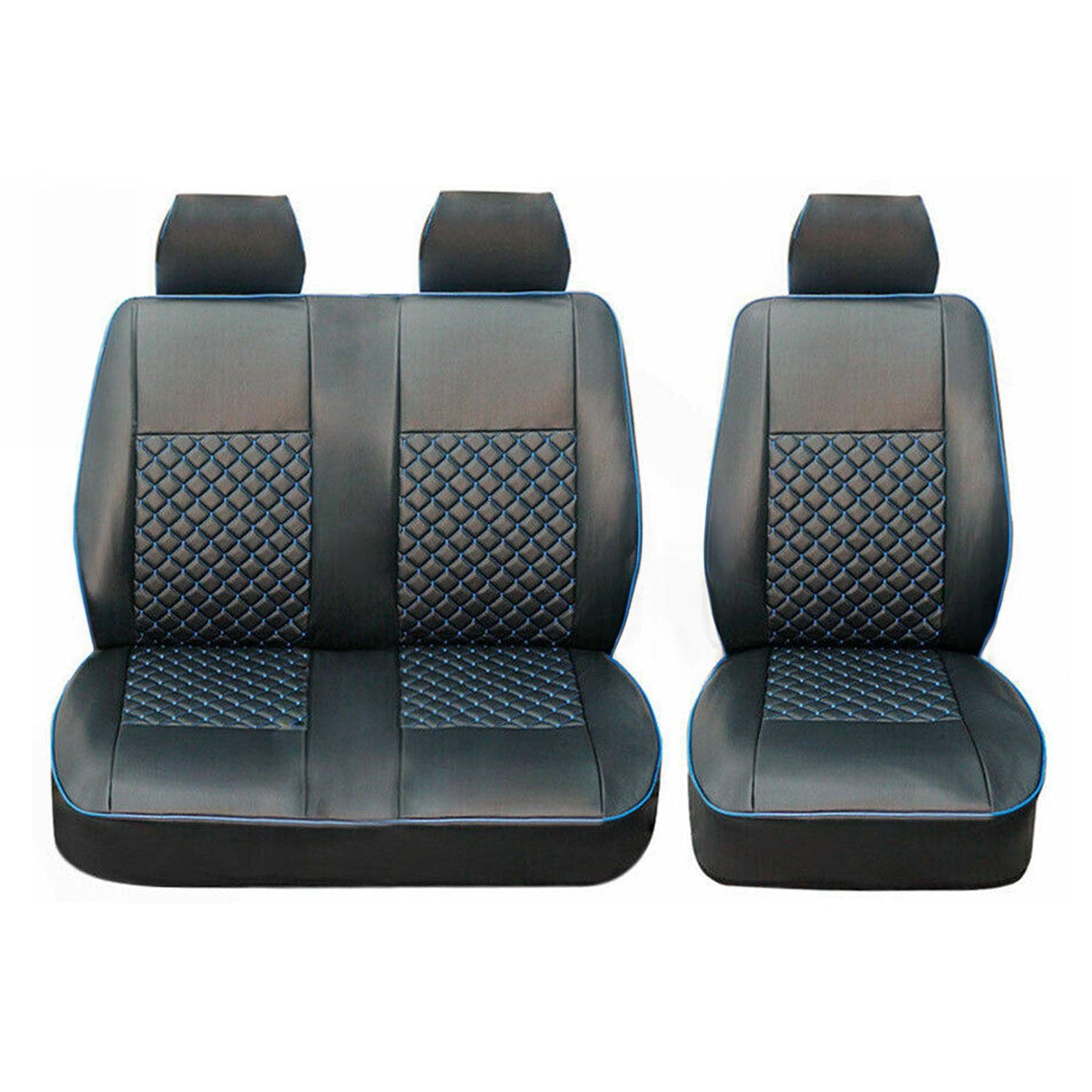 2015-2026 Ford Transit Leather Front Car Seat Covers Protector Black Blue