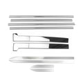 2019-2021 Ford Transit Connect Facelift Door Streamers & Window Trim Chrome Set 10x