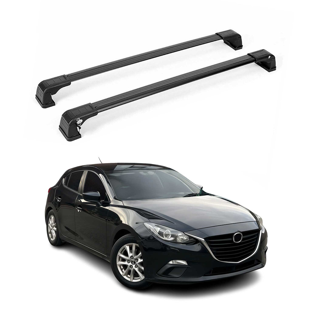 2010-2013 Mazda 3 Sedan Roof Rack Cross Bars Black