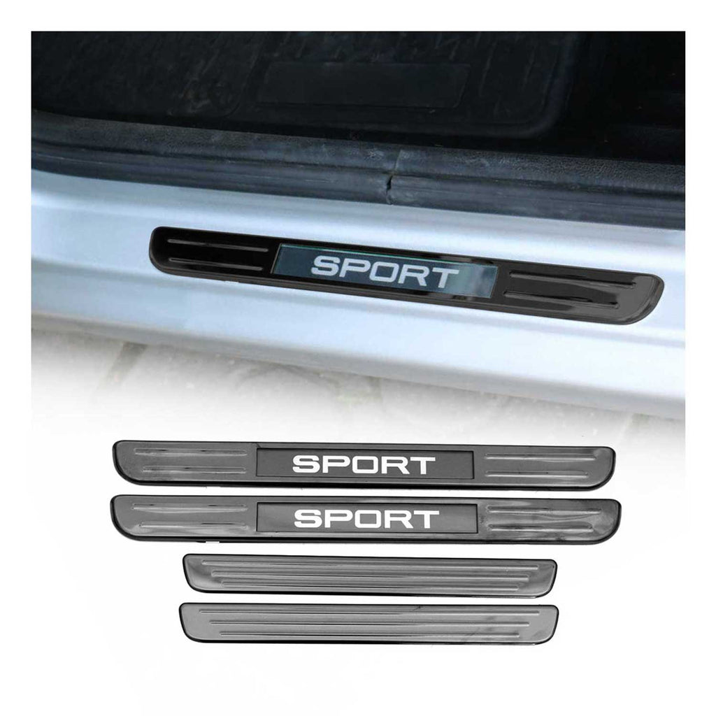 RAM Door Sill Scuff Plate Illuminated Sport Stainless Steel Dark 4 Pcs