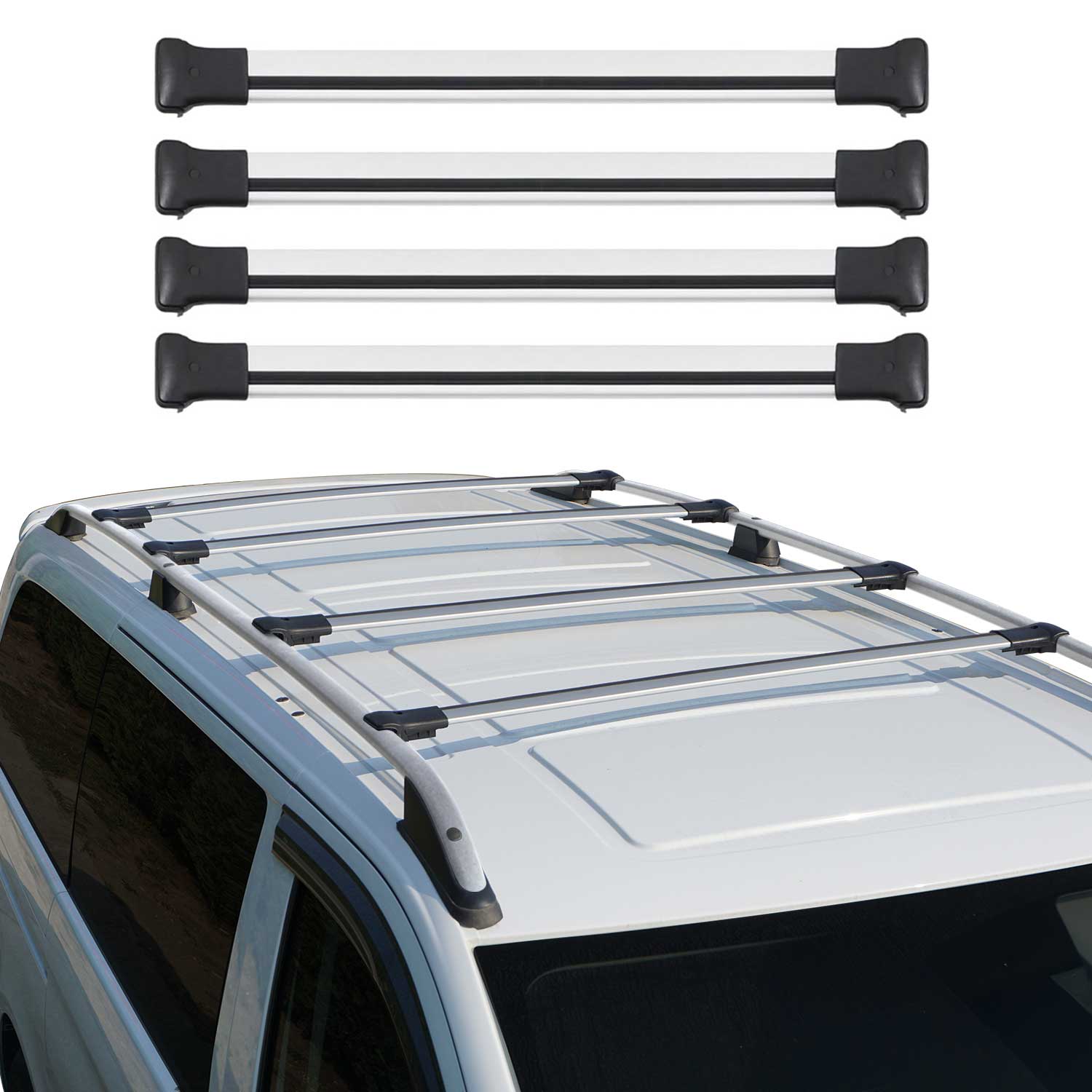 2016-2024 Mercedes Metris Roof Rack Cross Bars Silver