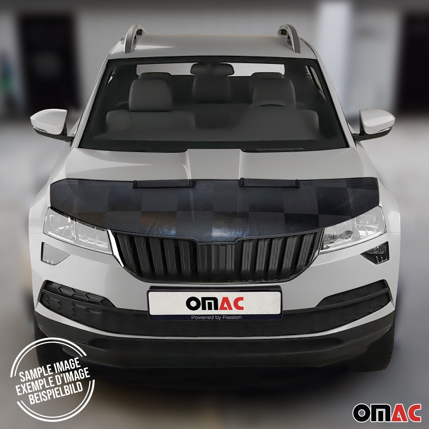 2009-2017 VW Tiguan Car Bonnet Mask Hood Bra Black Chequered 1 Pc