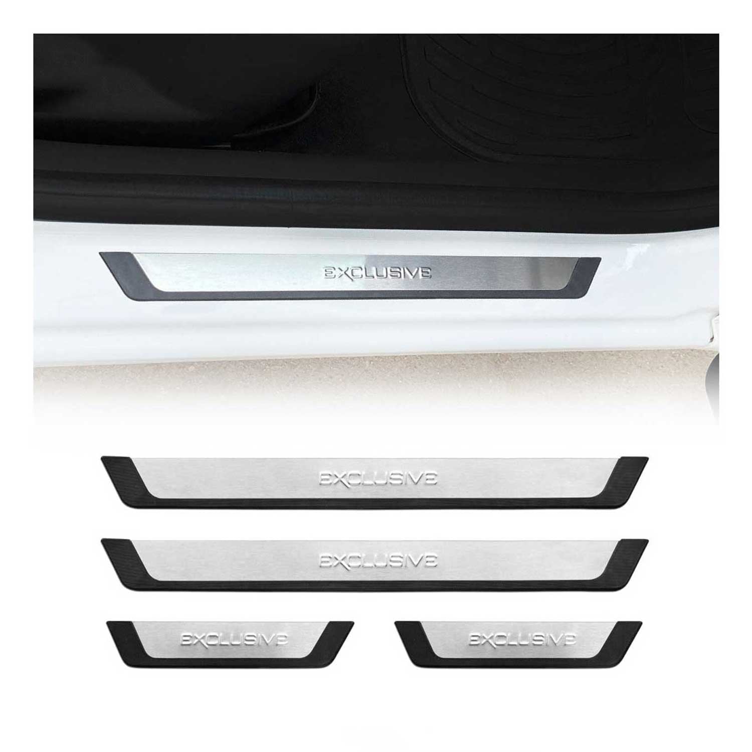 Ford Escape Door Sill Scuff Plate Scratch Protector Exclusive Brushed Stainless Steel 4Pcs