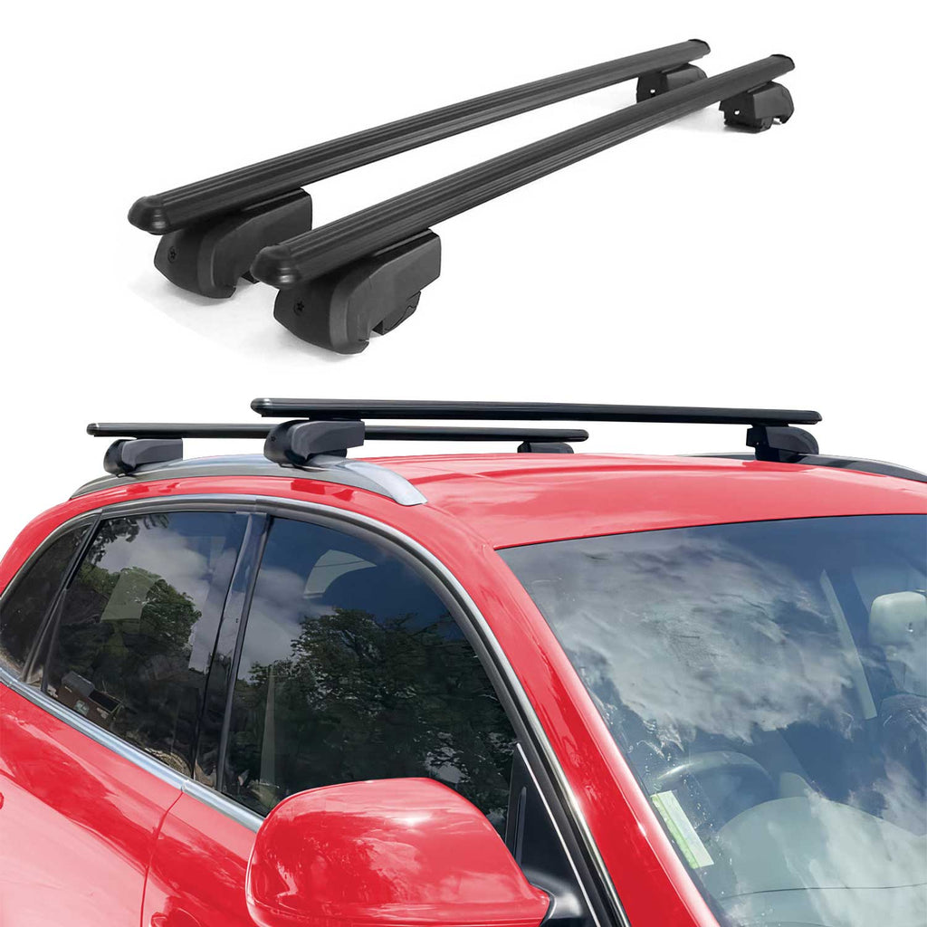 Roof Rack Flush Rail Cross Bars Carrier Anti-Theft Lockable 42" 2 Pcs Black