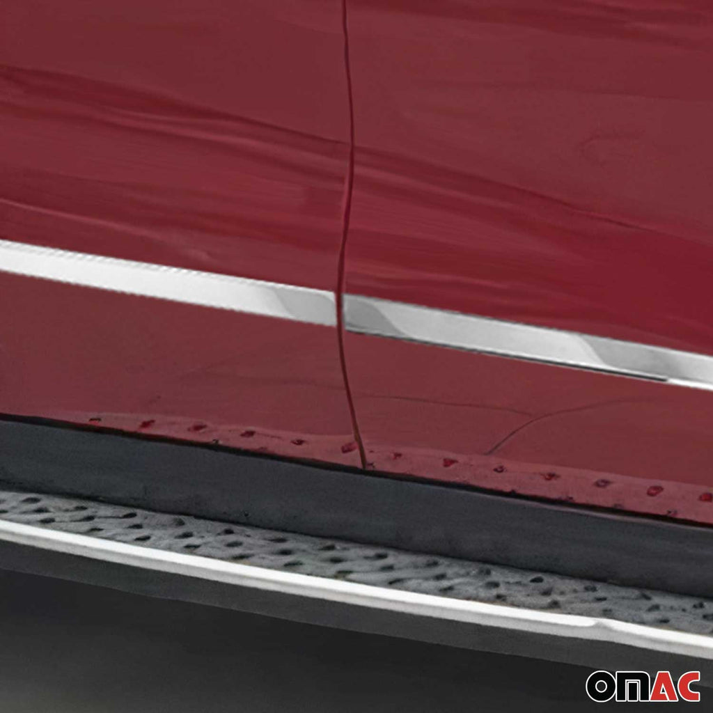 2017-2022 Kia Sportage Side Door Molding Trim Skirt Garnish Stainless Steel Silver 4Pcs