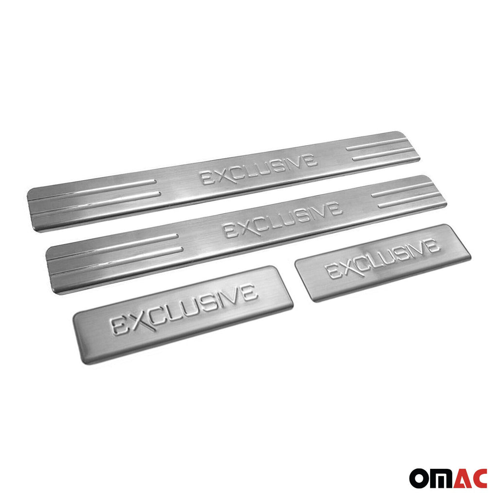 Toyota Door Sill Scuff Plate Scratch Protector Exclusive Stainless Steel Silver 4 Pcs