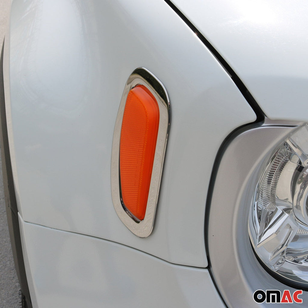 2019-2024 Jeep Renegade Side Indicator Signal Trim Cover Silver Steel 2 Pcs