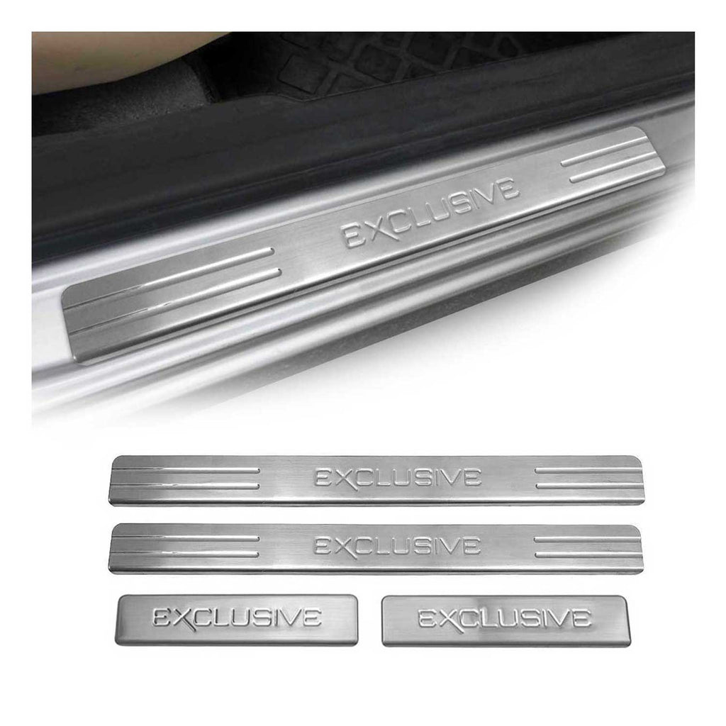 2001-2007 Ford Escape Door Sill Scuff Plate Scratch Protector Exclusive Stainless Steel Silver 4Pcs