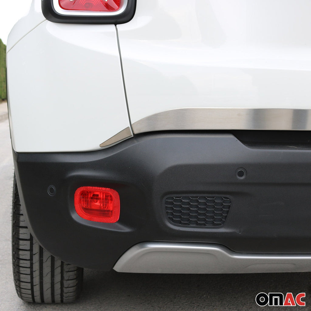 2015-2018 Jeep Renegade Rear Trunk Lid Molding Trim Steel Silver 3 Pcs