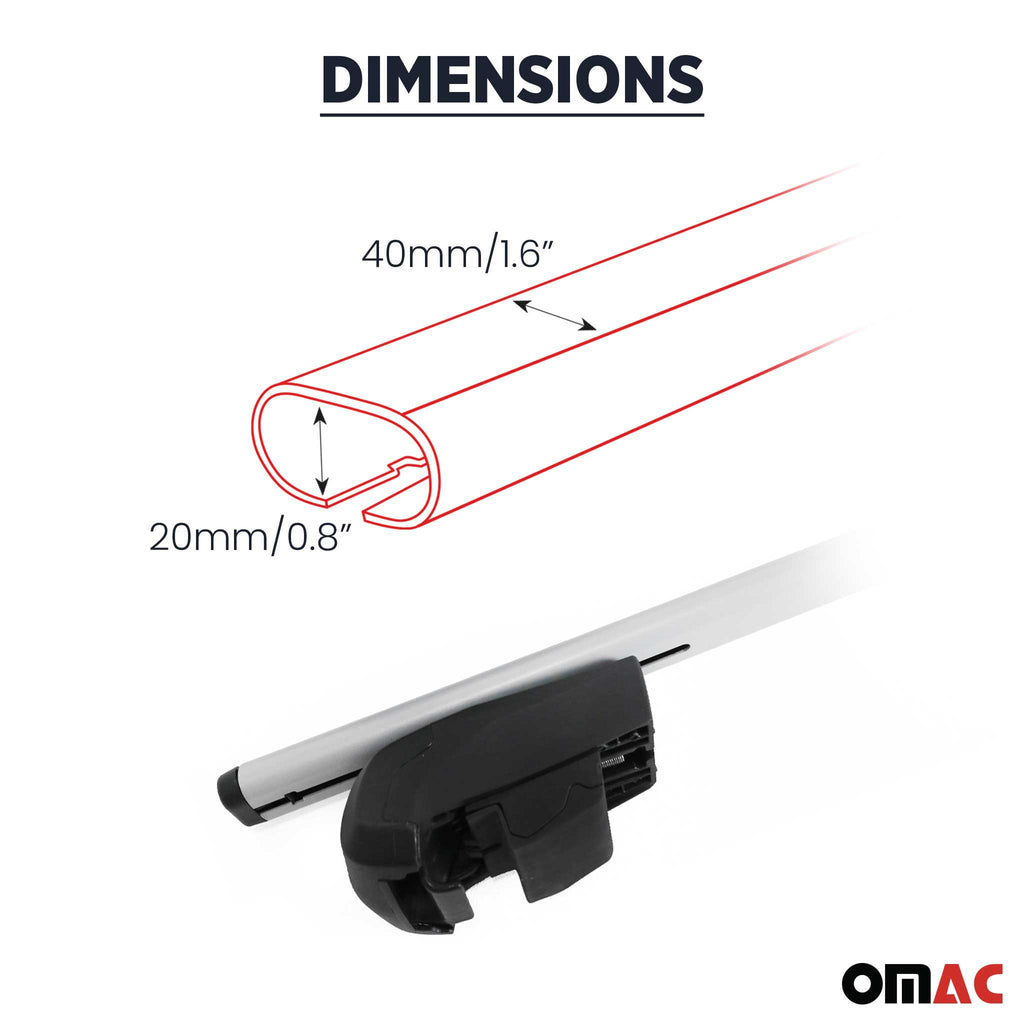 2019-2026 Audi Q8 Roof Rack Cross Bars Black
