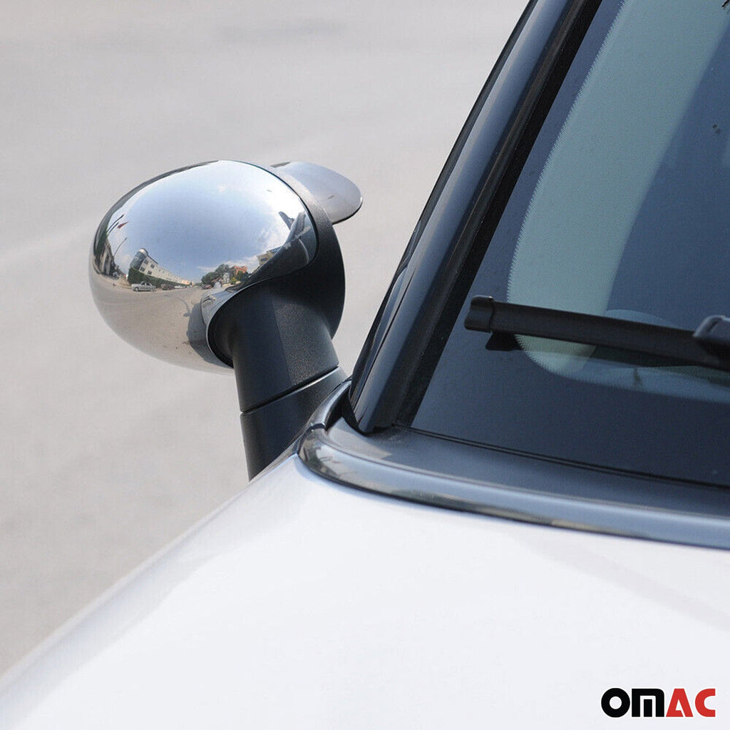 2008-2014 Mini Cooper Clubman R55 Side Mirror Cover Caps Stainless Steel Silver 2 Pcs