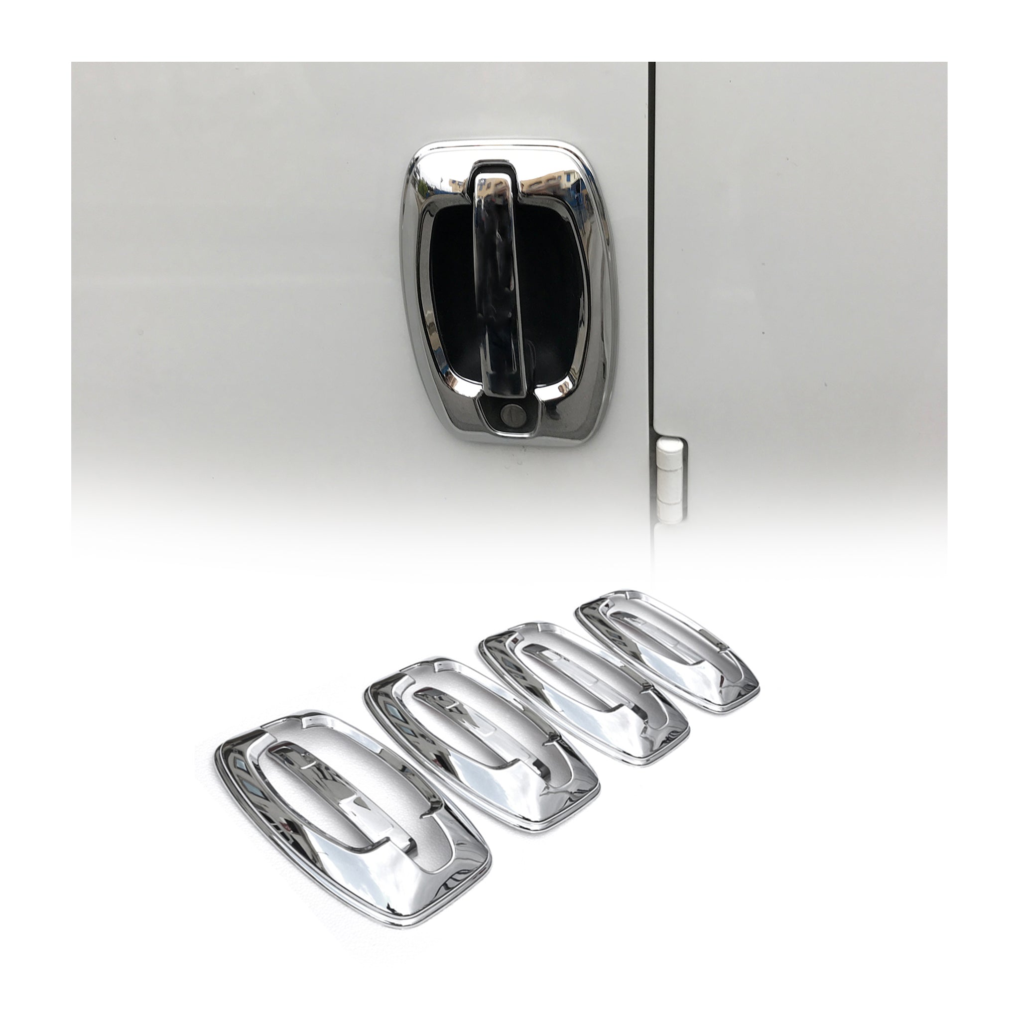 2014-2022 RAM ProMaster Car Door Handle Cover Protector Silver Chrome 8 Pcs