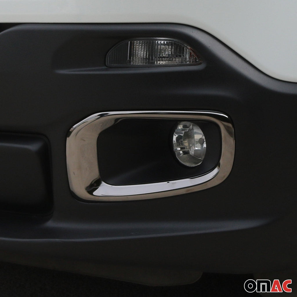 2015-2018 Jeep Renegade Fog Light Lamp Bezel Cover Steel Dark 2 Pcs