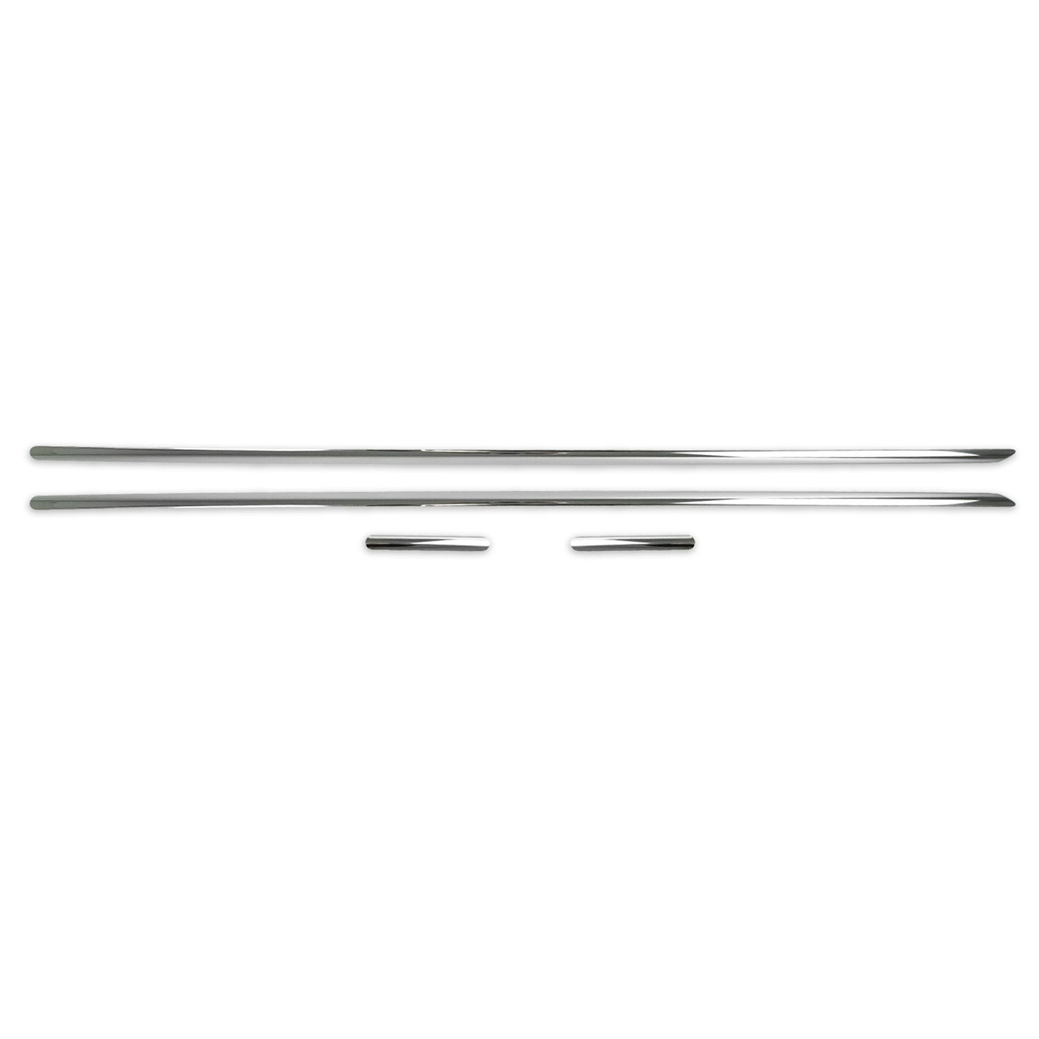 2007-2015 Smart ForTwo Side Door Molding Trim Skirt Garnish Stainless Steel Silver 4Pcs