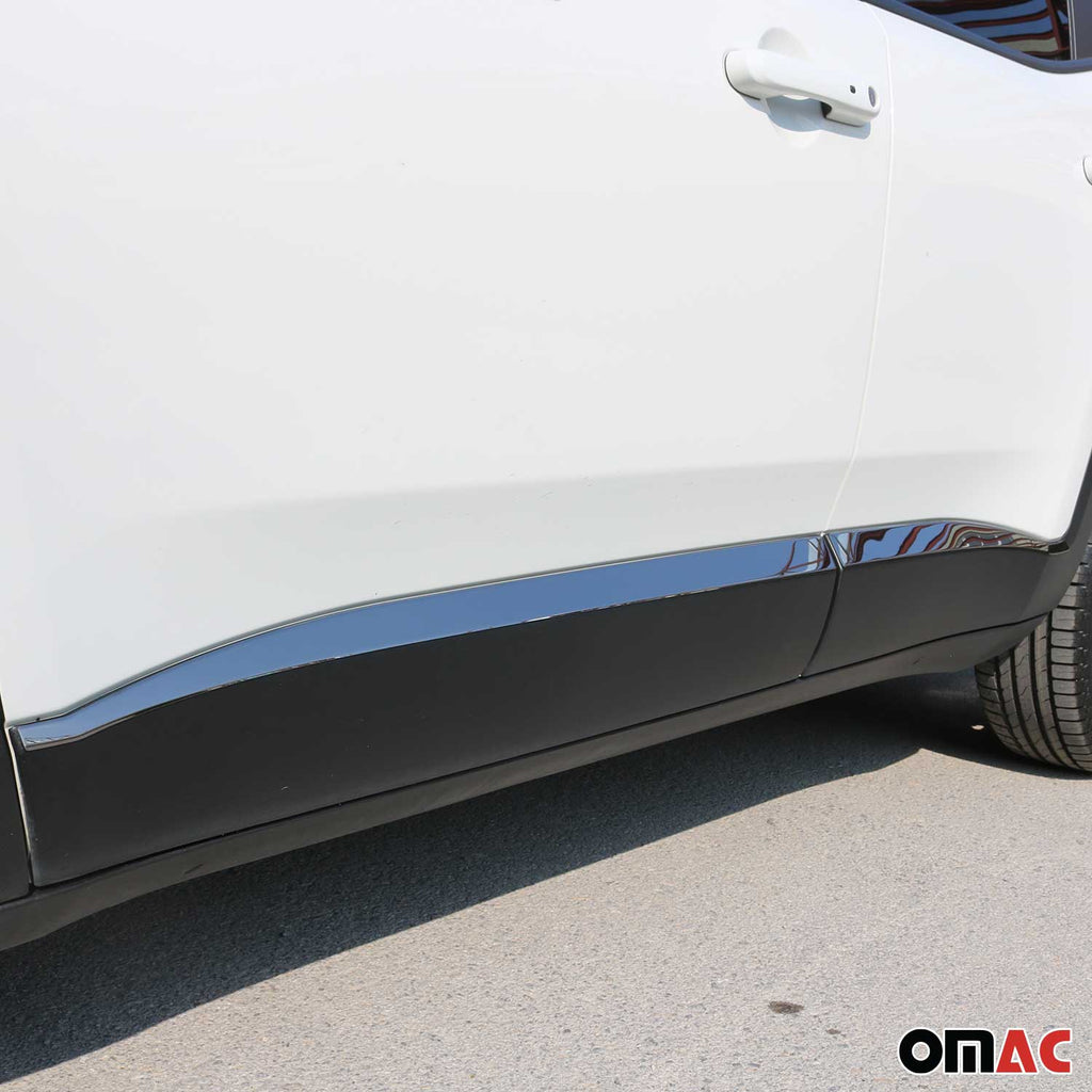 2019-2024 Jeep Renegade Side Door Molding Trim Skirt Garnish Steel Silver 4x