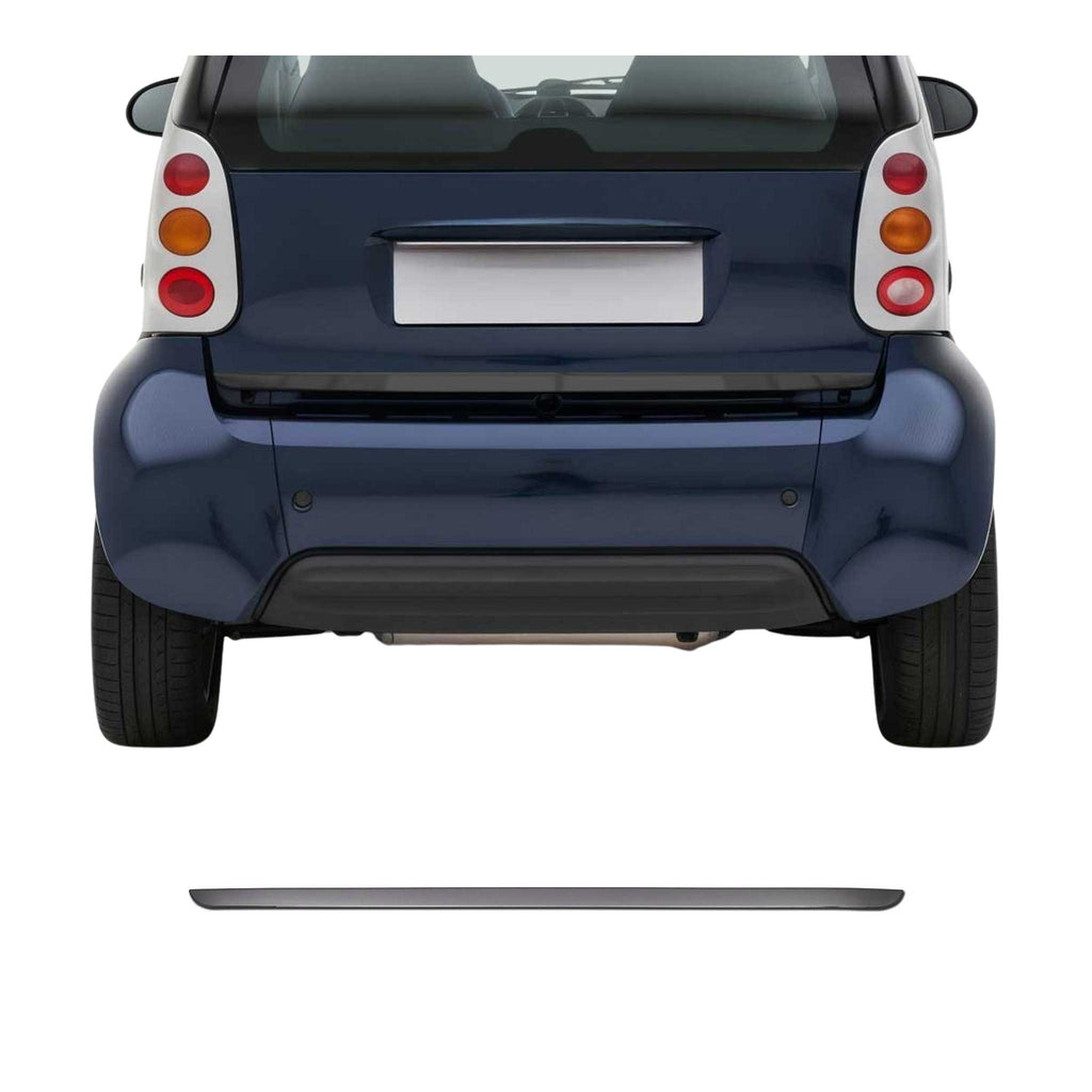 2007-2015 Smart ForTwo Rear Trunk Molding Trim Stainless Steel Dark 1Pc