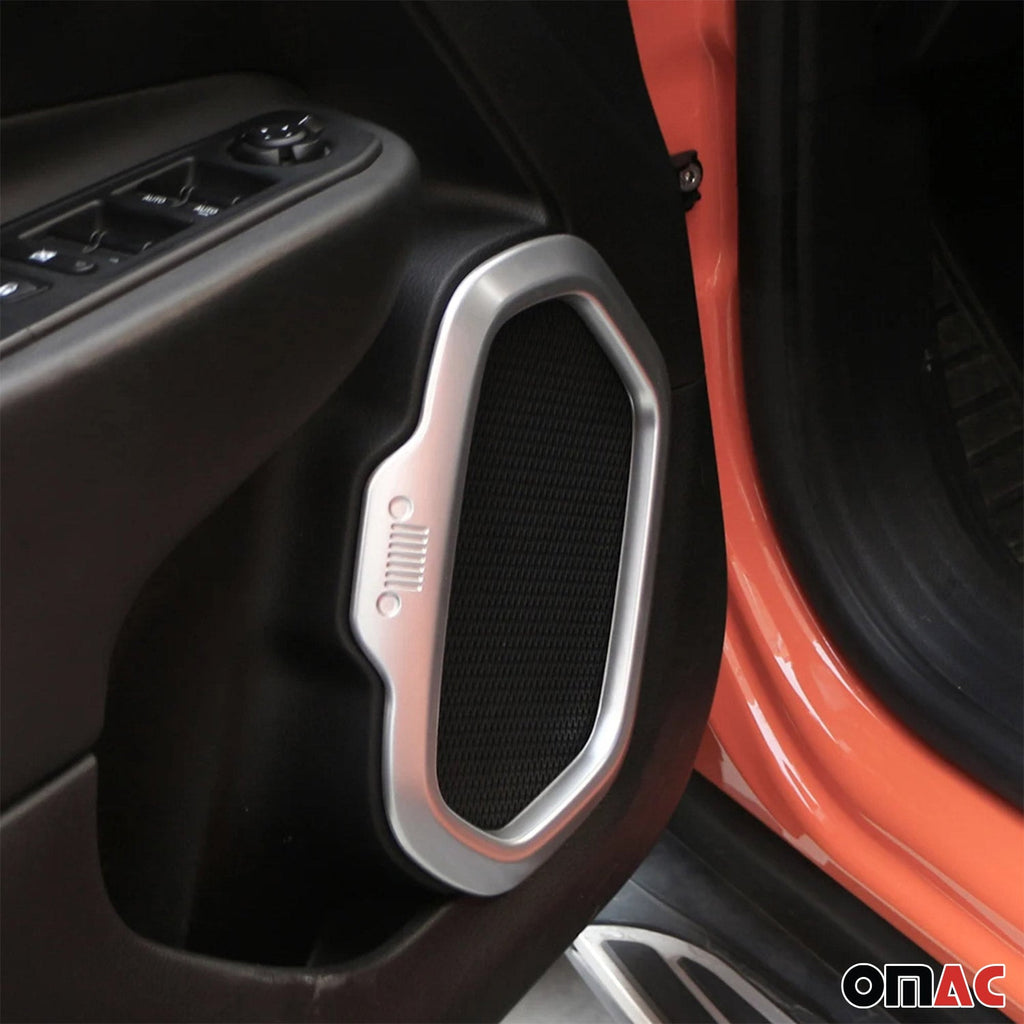 2015-2024 Jeep Renegade Speaker Frame Chrome Silver Chrome 4 Pcs