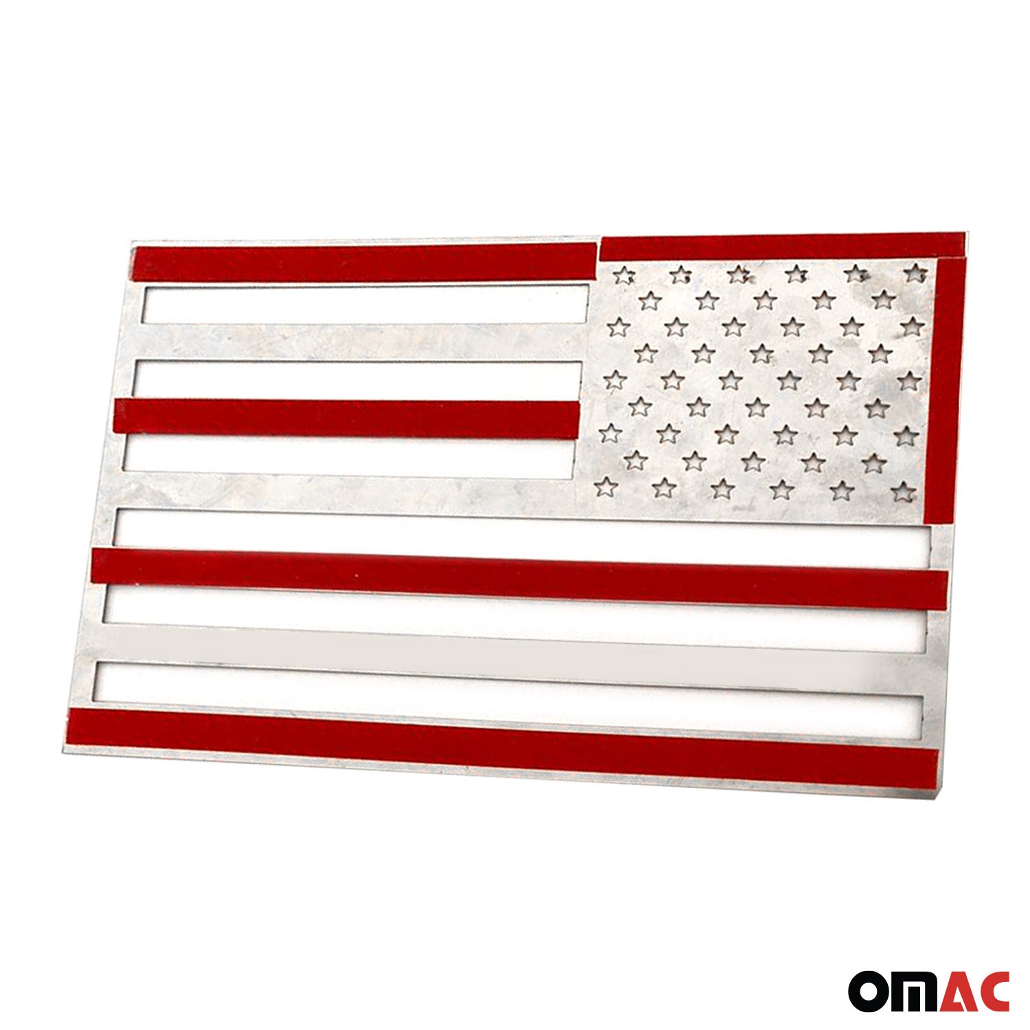 US American Flag Chrome Decal Sticker Stainless Steel