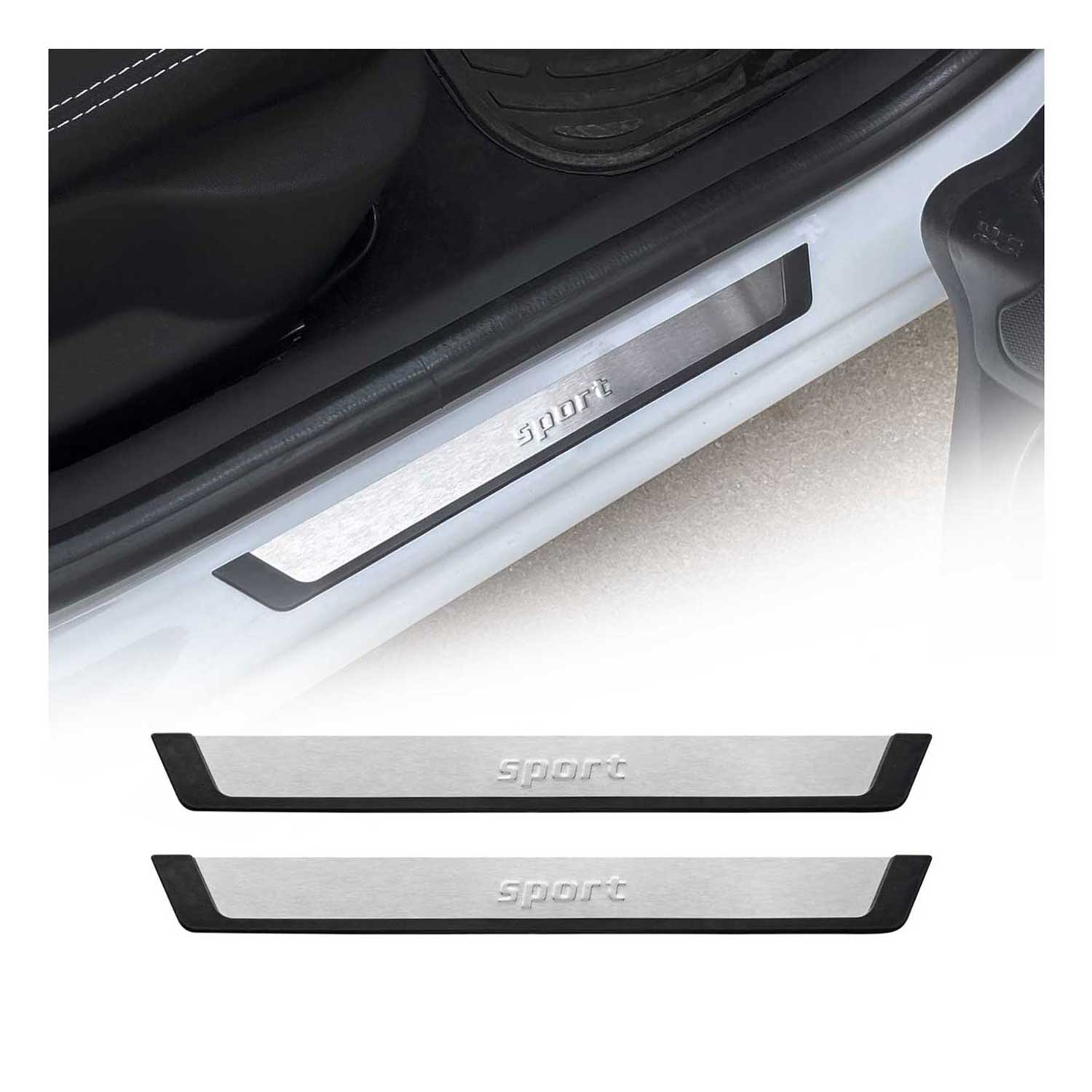 Ford Ranger Door Sill Scuff Plate Scratch Protector Sport Stainless Steel Silver 2 Pcs