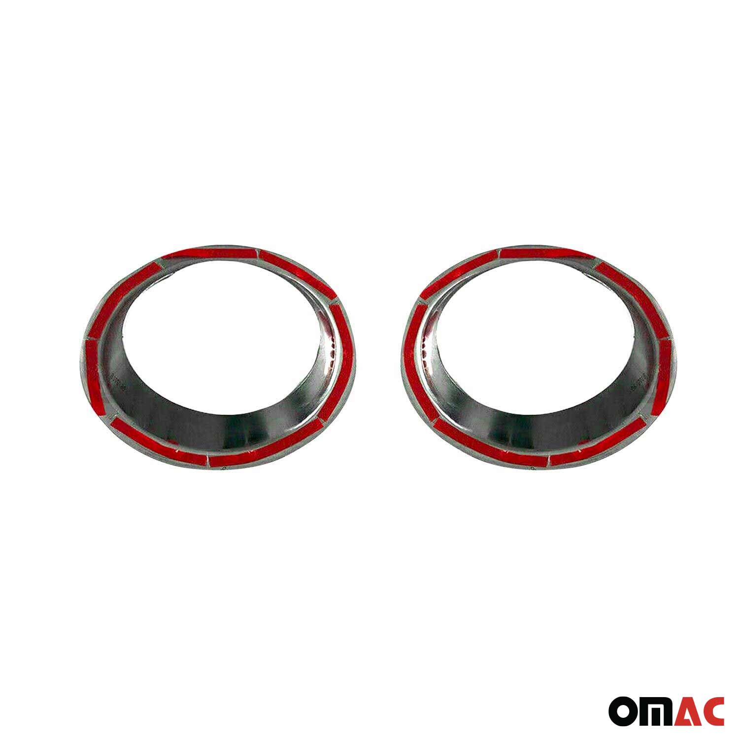 2010-2013 Kia Soul Fog Light Lamp Bezel Cover Stainless Steel Silver 2 Pcs