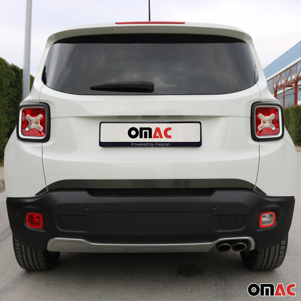 2015-2018 Jeep Renegade Rear Trunk Molding Trim Brushed Steel Dark 3 Pcs