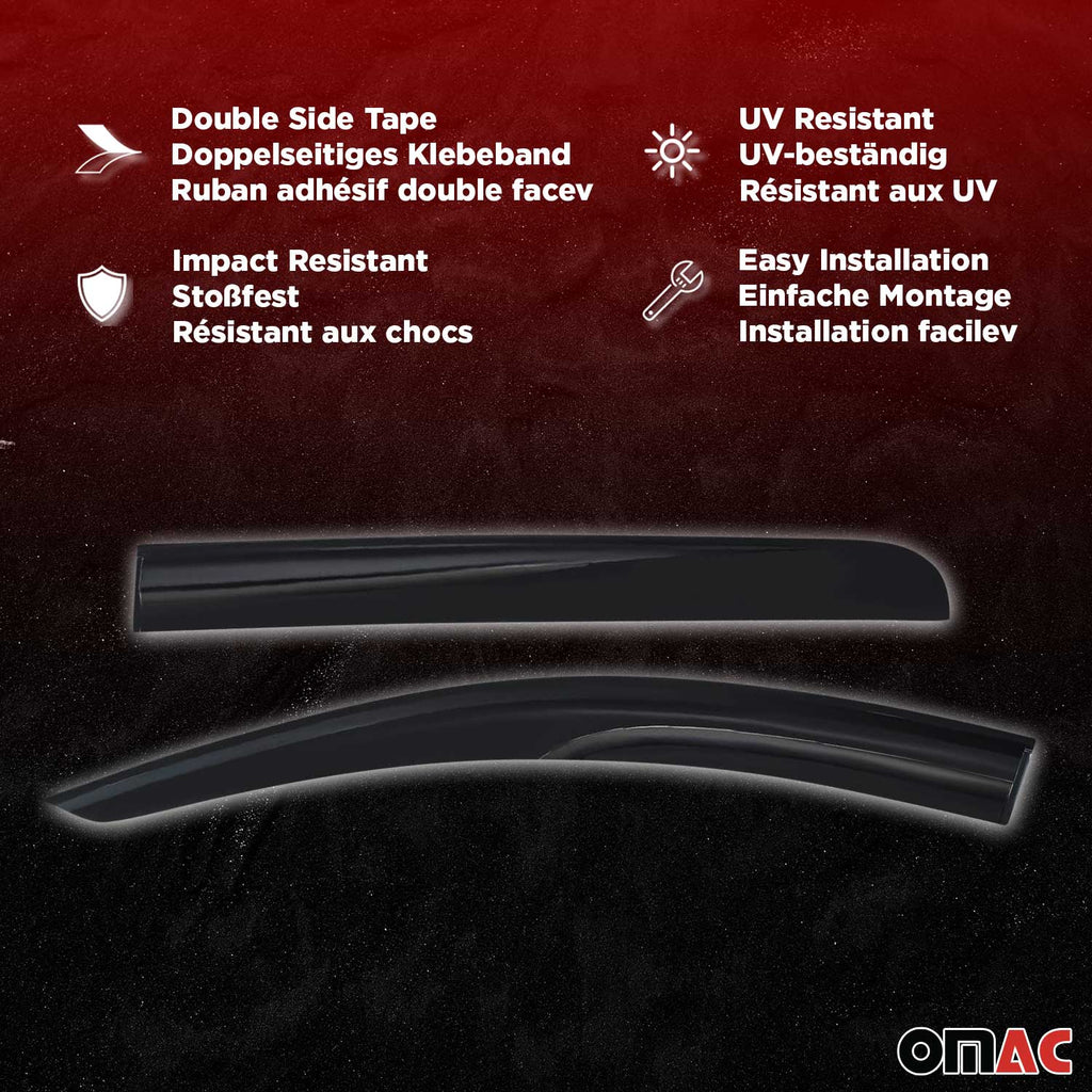 2012-2014 Volkswagen Passat Sedan Window Visor Vent Rain Deflector 4Pcs Smoke