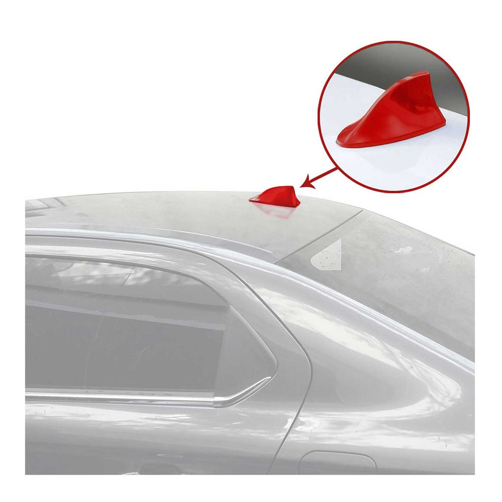 Car Shark Fin Antenna Roof Radio AM/FM Signal Aerial Accessories Red