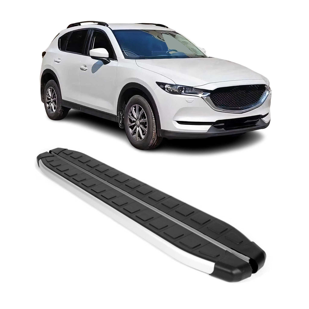 2017-2025 Mazda CX-5 2.gen Running Boards Side Steps Silver & Black