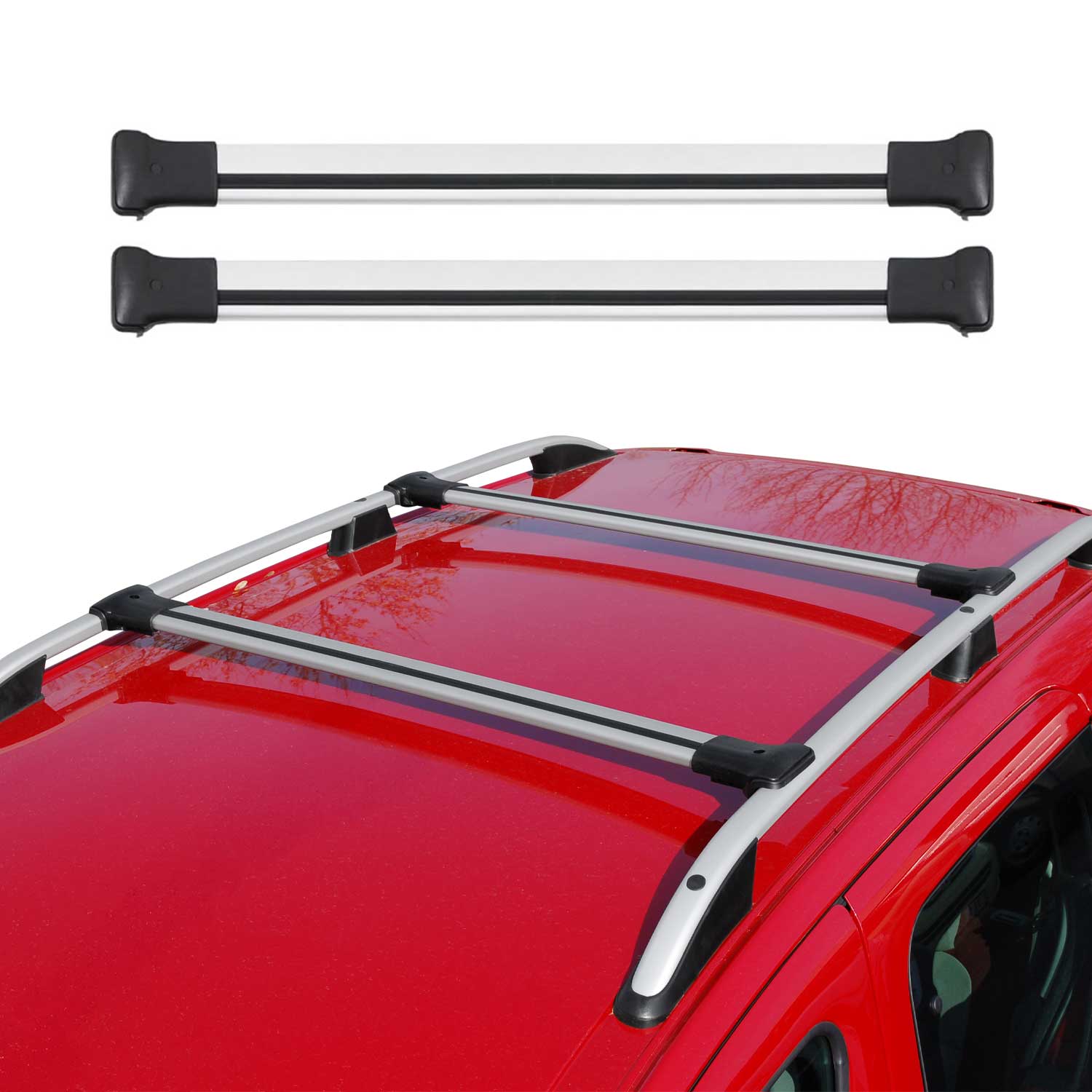 2003-2010 Porsche Cayenne Roof Rack Cross Bars Silver