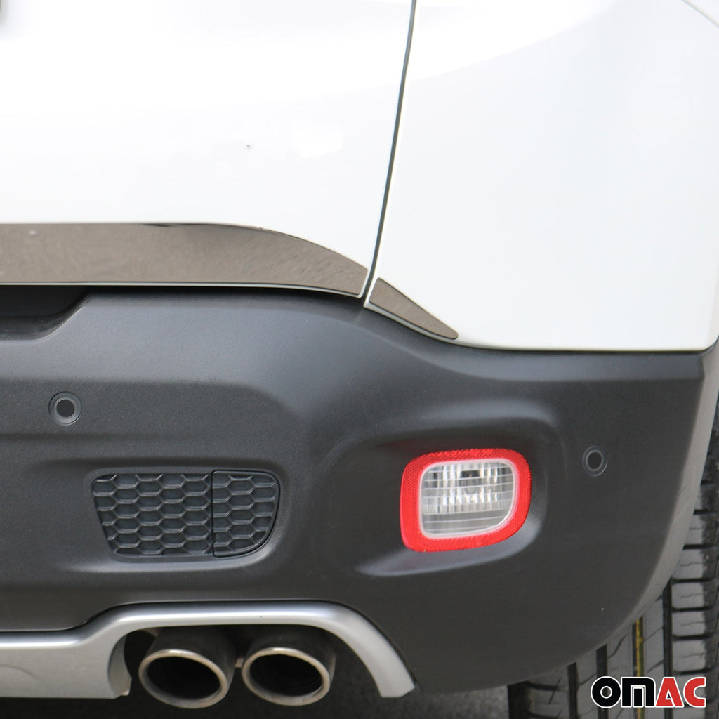 2015-2018 Jeep Renegade Rear Trunk Molding Trim Stainless Steel Dark 3 Pcs