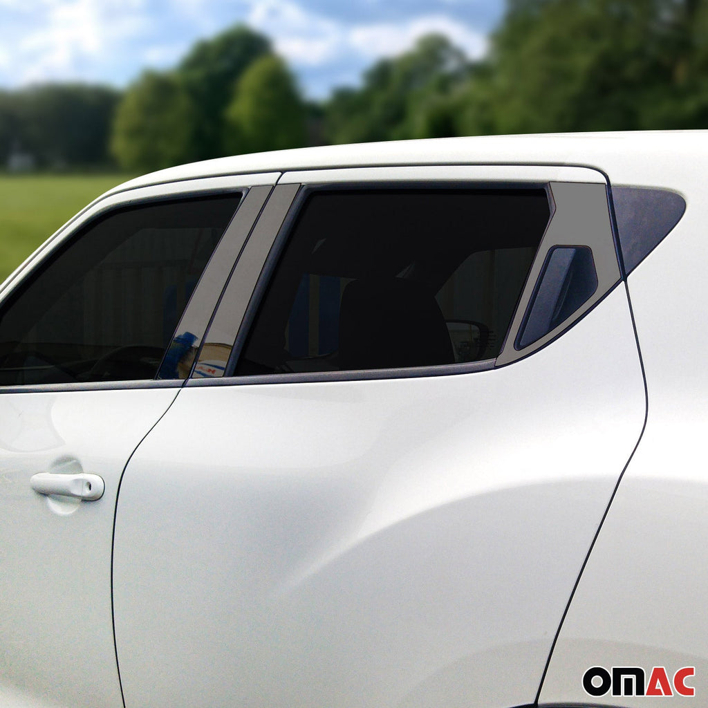 2011-2017 Nissan Juke Window B Pillar Posts Door Trim Cover Stainless Steel Dark 6x