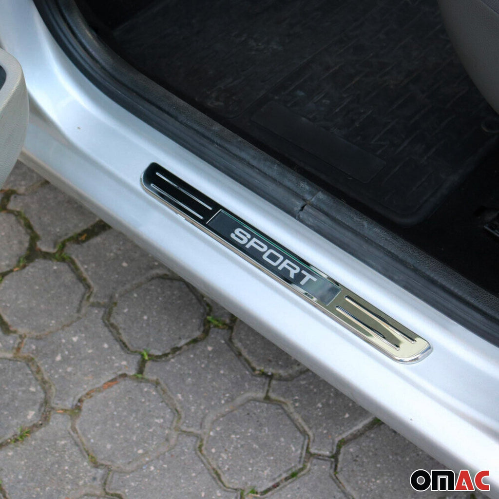 Mini Cooper Countryman Door Sill Scuff Plate Illuminated Sport Stainless Steel Silver 4 Pcs