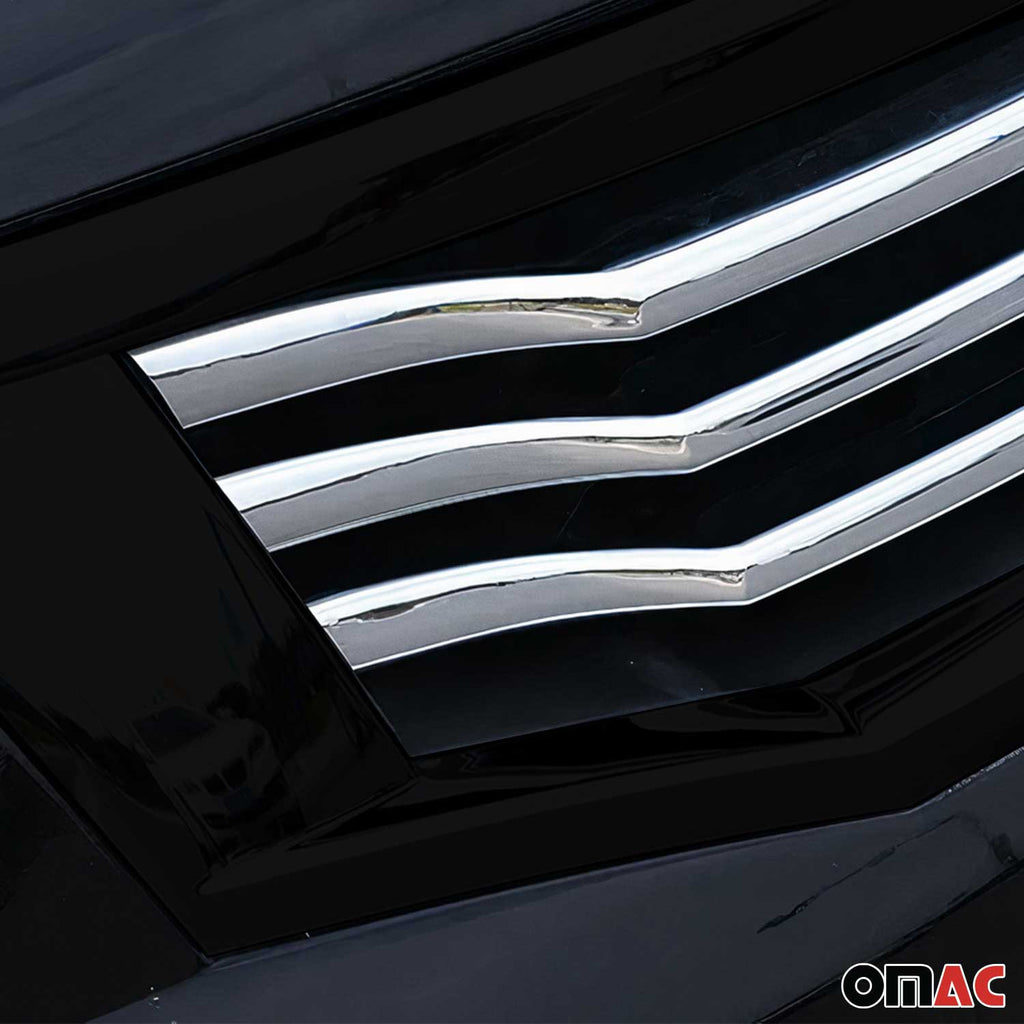 2008-2011 Honda Accord Sedan Front Bumper Grill Trim Molding Silver 6 Pcs