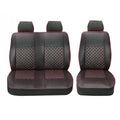 2015-2026 Ford Transit Leather Front Car Seat Covers Protector Black Red
