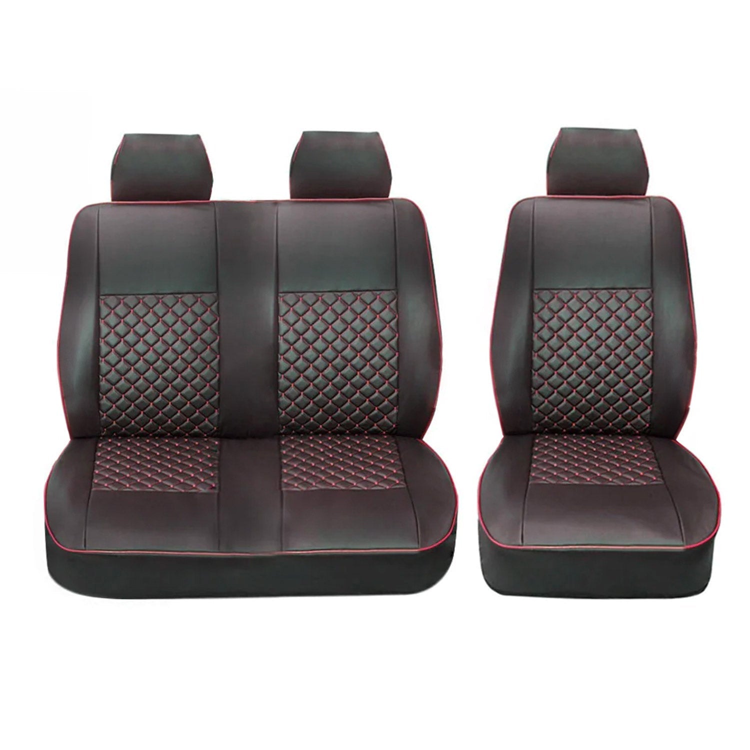 2015-2026 Ford Transit Leather Front Car Seat Covers Protector Black Red