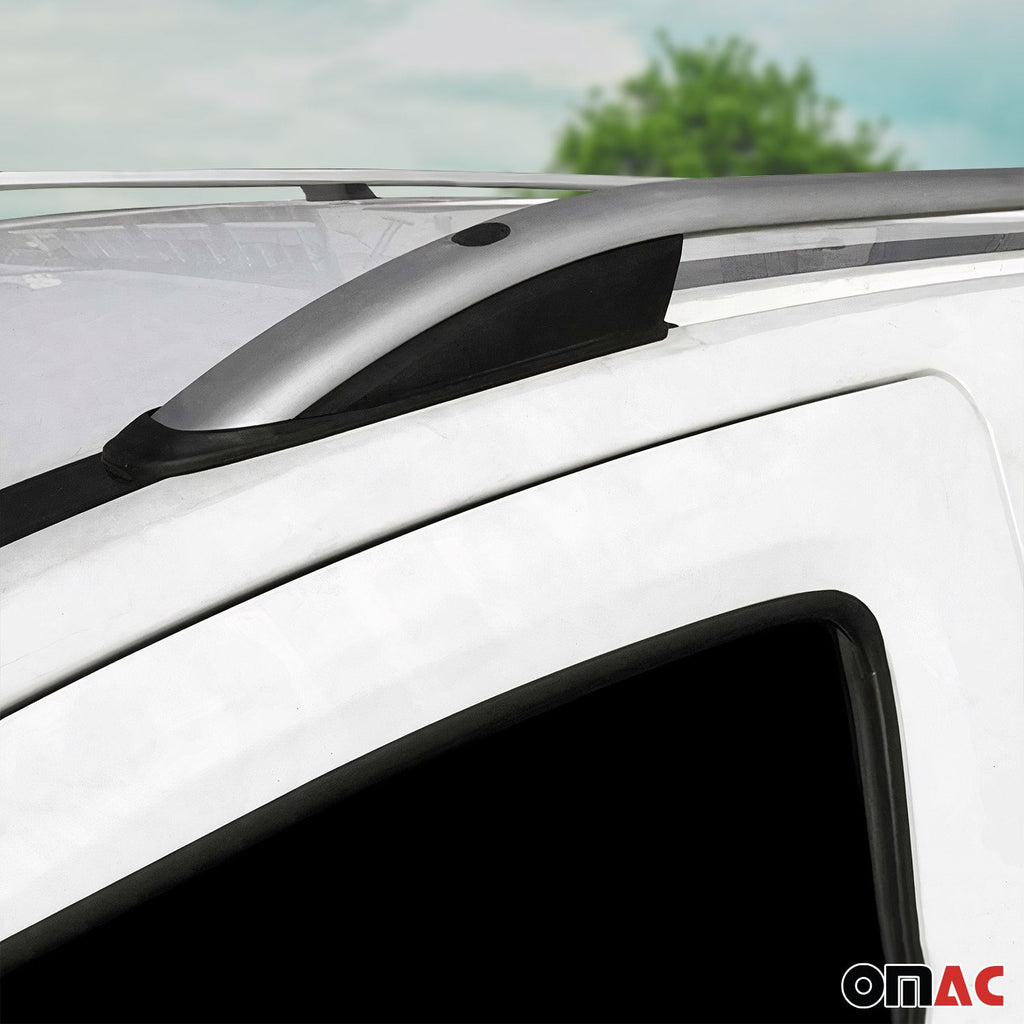 For 2003-2010 Porsche Cayenne Roof Rack Side Rails Aluminium Gray 2 Pcs