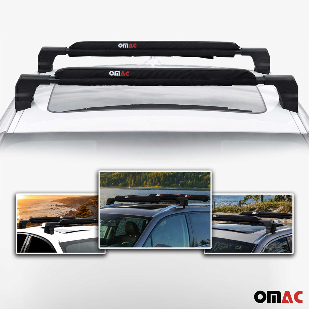 Kia 19" Roof Rack Pads Surfboard Windsurf Crossbar Pads Black 2 Pcs
