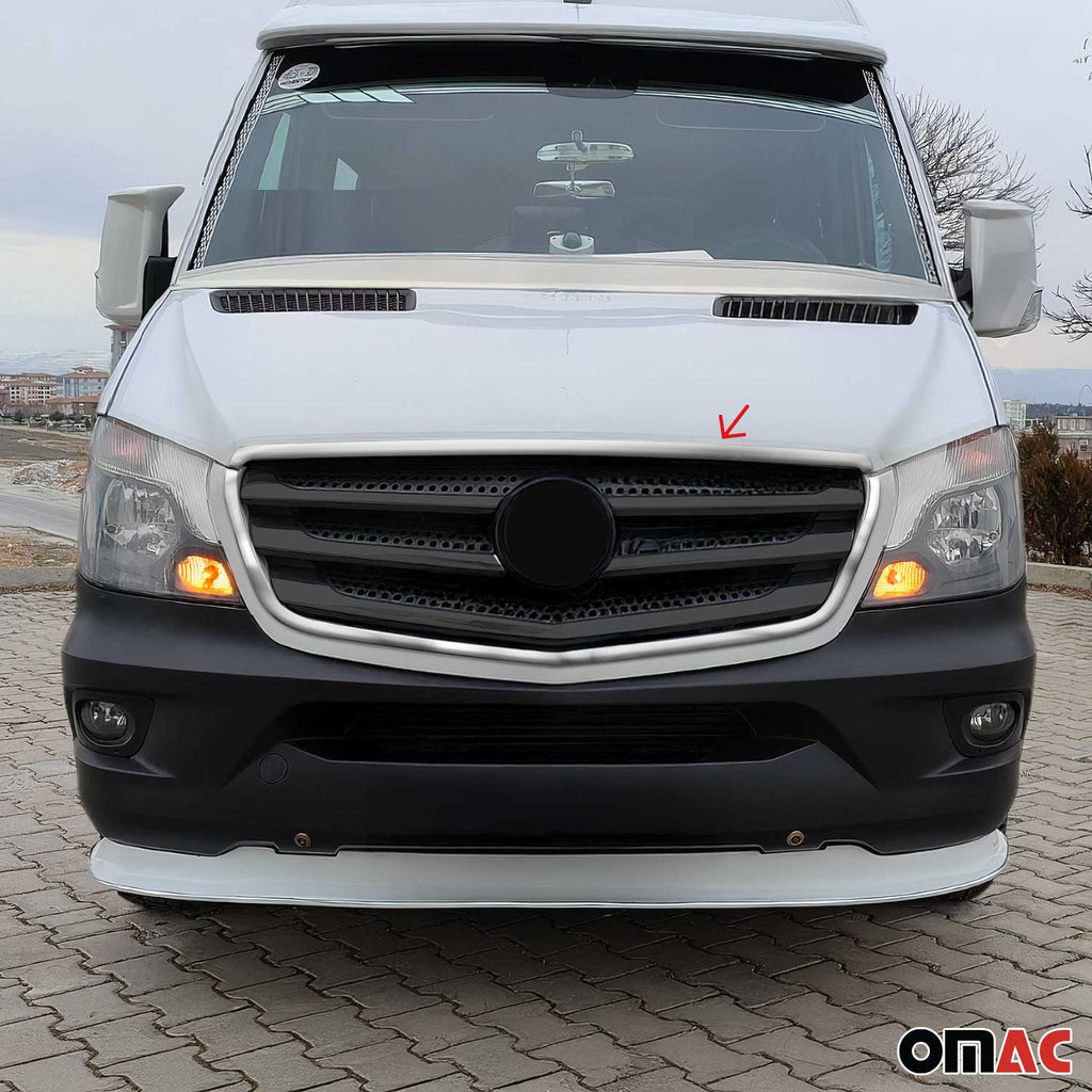 2014-2018 Mercedes Sprinter W906 Front Bumper Grill Trim Molding Steel 2Pcs